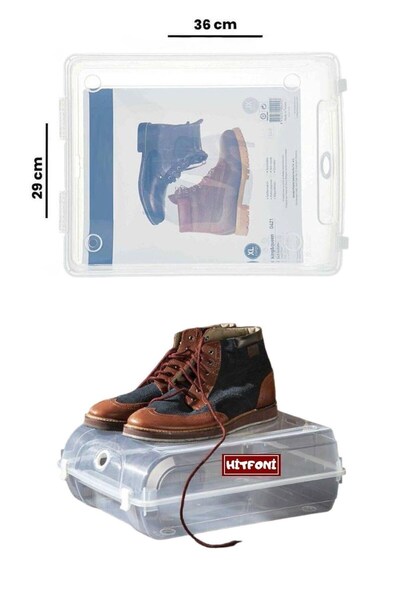 Hitfoni Şeffaf Ayakkabı Saklama Organizer Kutusu 5'li Bot Kutusu
