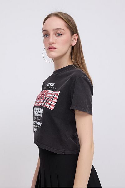Addax Printed Crop T-Shirt P10420