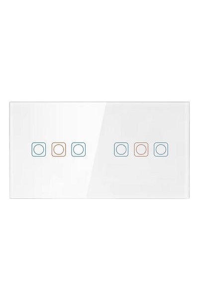 NPO Fgtcm009 Touch Wifi Tuya Supported 6 Gang (2X3) Smart Electrical Switch-White