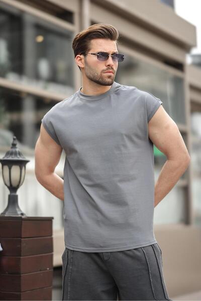 Madmext Smoked Half Sleeve Men's Basic T-Shirt E7136