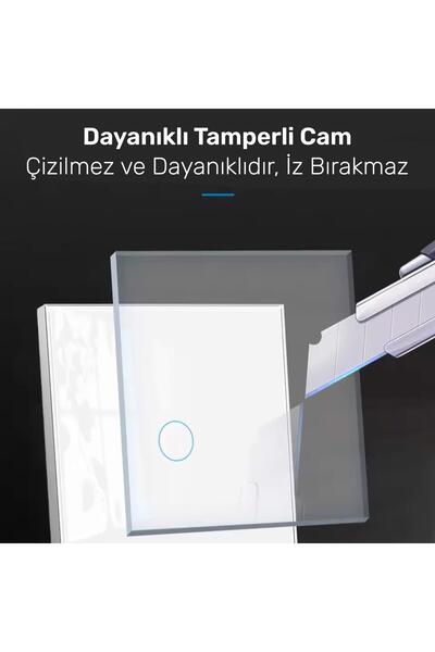 NPO FGTCM009 Dokunmatik Wifi TUYA Destekli Akıllı Elektrik Anahtarı-Beyaz