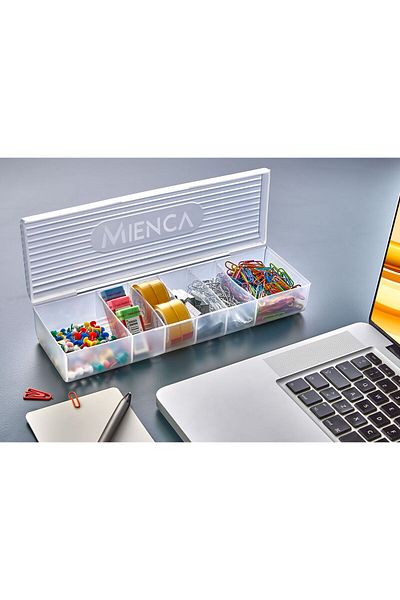 HOMEU 2 Pieces Ring 6 Compartment Jewelry Buckle Box with Cover Drawer Organizer Ring Hobby Box