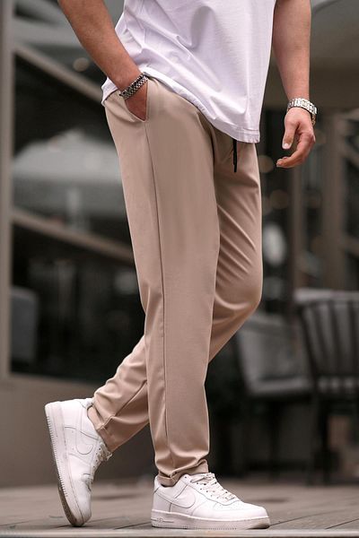 Madmext Cremefarbene Joggerhose 4242
