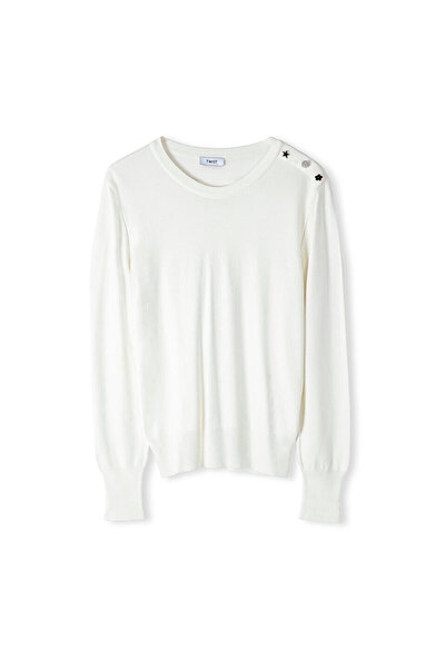 Twist White Knitwear Sweater