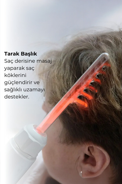 PSD Kozmetik Yüksek Frekans Cihazı – 4 Başlıklı Cilt ve Saç Bakım Aleti - Neon High Frekans