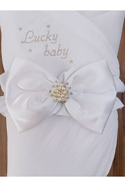 Tomuycuk Ecru Natural Organic Baby Blanket - Girl Boy, Sleeping Swaddle, Newborn Hospital Exit Gift