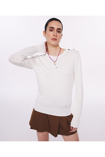 Twist White Knitwear Sweater