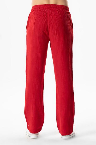 Eliş Şile Bezi   Red/Complex Color Men's Summer Pants Mşl-Waist/Double Pockets