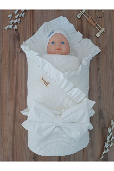 Tomuycuk Pique Baby Blanket - 100% Cotton, Removable Inner Fiber, Newborn Hospital Exit