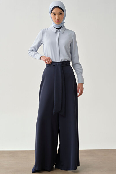 Tuğba Kuşaklı Pantolon - Lacivert