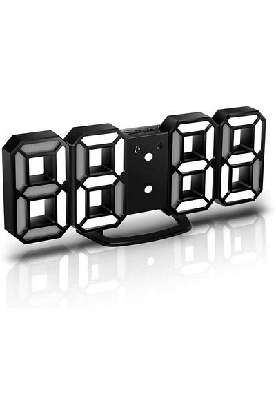COOYA 3D LED Digital Table Alarm Clock, Manually & Auto Adjust Brightness, Easy to Read at Night