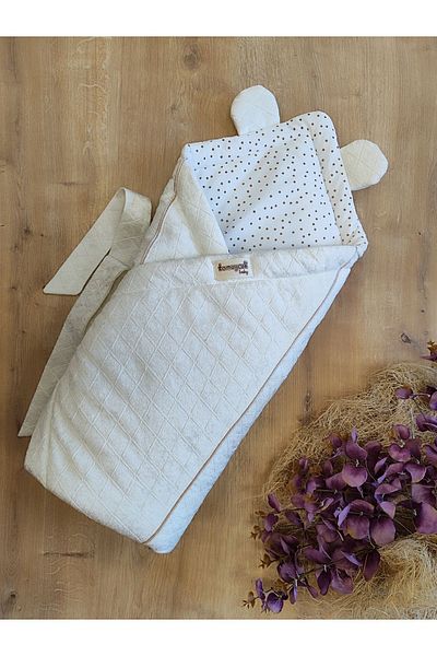 Tomuycuk Ecru Natural Organic Baby Blanket - Girl, Boy, Sleep and Hospital Newborn Seasonal