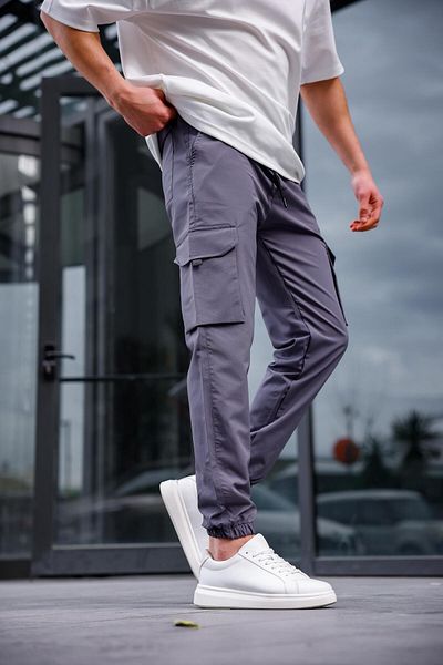 Pobudo Anthracite Colored Parachute Fabric Men's Trousers