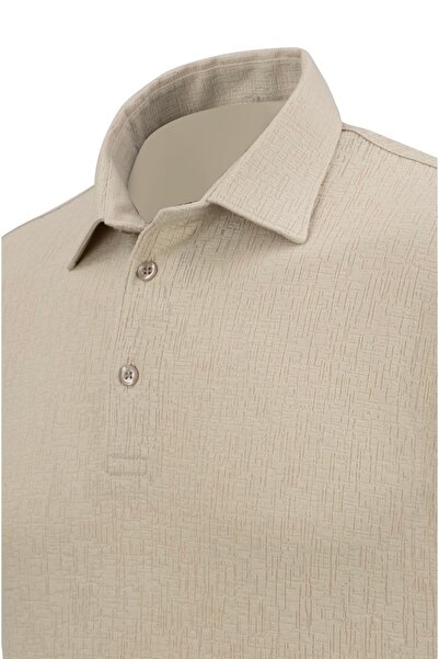 Çizgi Triko Ανδρικό πουκάμισο με πέτο βαμβακερό Mercerized Μπλουζάκι με κλασική εφαρμογή ζακάρ - 5108