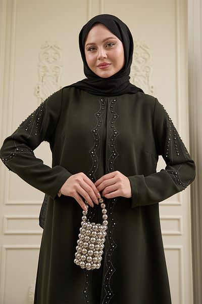 InStyle Pearl Piece Khaki Abaya