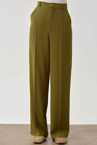 Tuğba Cepli Bol Paça Pantolon - Olive