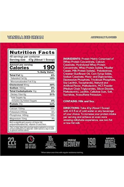 BSN Syntha-6 Ultra Premium Protein Matrix, Whey Protein Powder- Vanilla Ice Cream, 5 lbs