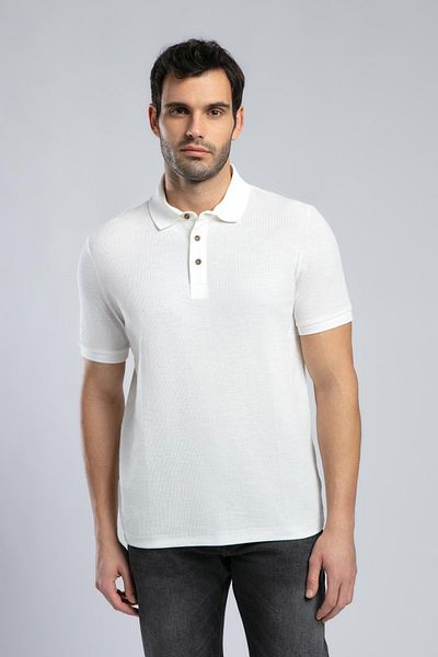 Lee Cooper Ανδρικό μπλουζάκι με γιακά πόλο εκρού