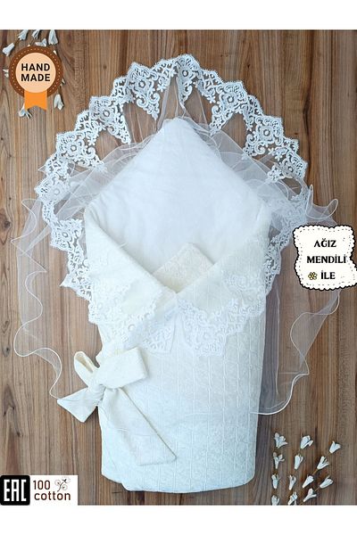 Tomuycuk Lacy Baby Blanket 100% Cotton Natural Organic Sleeping Swaddle Gift Newborn Mevlütlük