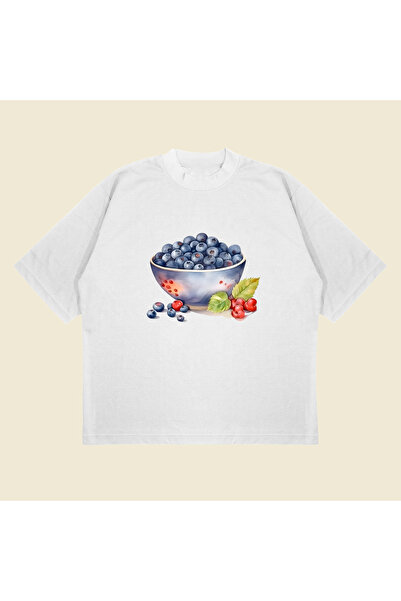 PURE POWER Blueberry Vintage cu imprimeu supradimensionat Bumbac unisex țesăt...