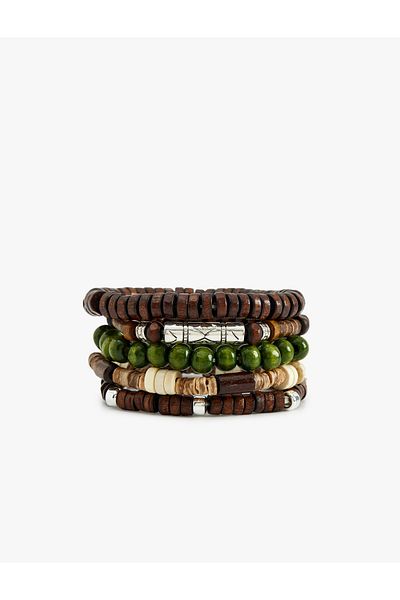 Koton Set of 5 Multicolored Wooden Beaded Bracelets