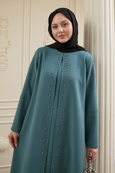 InStyle New Mint Green Pearl Detailed Abaya