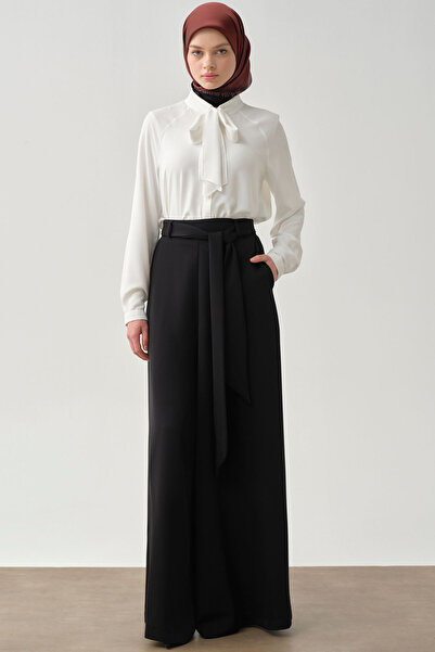 Tuğba Kuşaklı Pantolon - Siyah