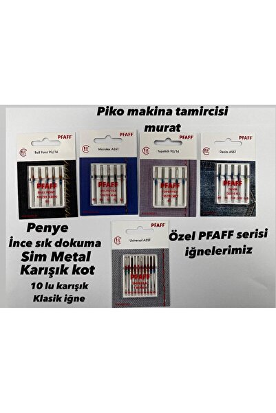 Pfaff 5'Lİ İĞNE SETİ (BALLPOİNT 90/14-MİCROTEX KARIŞIK-TOPSTİTCH 90/14-KOT KARIŞIK-KARIŞIK STANDART)