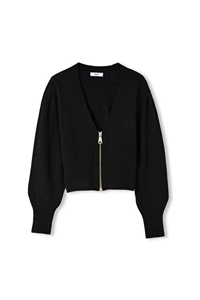 Twist Zippered Cardigan Design