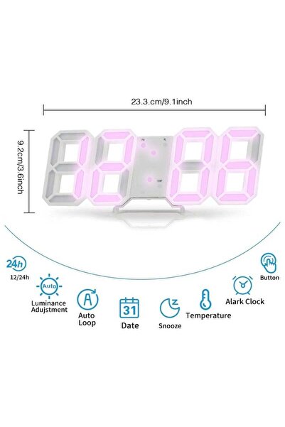 COOYA 3D Intelligent Alarm LED Clock,Temperature clock,Automatic Brightness Adjustment,Hanging Design