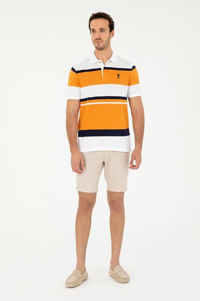 U.S. Polo Assn. 100% Cotton Men's T-Shirt with Collar Detail