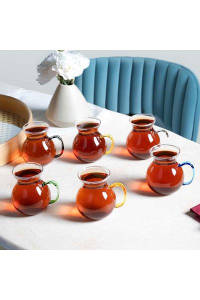 Perotti Keyf-I Ala 6-Piece Tea Cup with Handle - Transparent