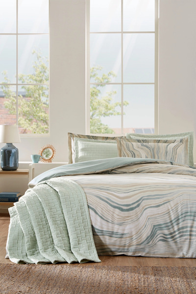 Özdilek Σετ διπλού κρεβατιού από φυσικό μάρμαρο με κάλυμμα και παπλωματοθήκη ...