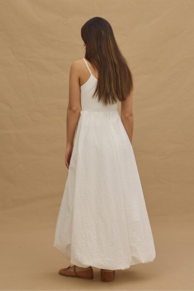 Fahhar Ecru Balloon Skirt