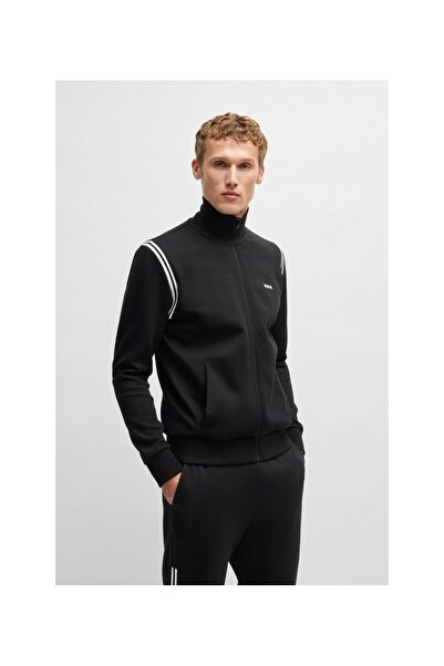 BOSS Şerit detaylı esnek pamuk regular-fit eşofman takımı