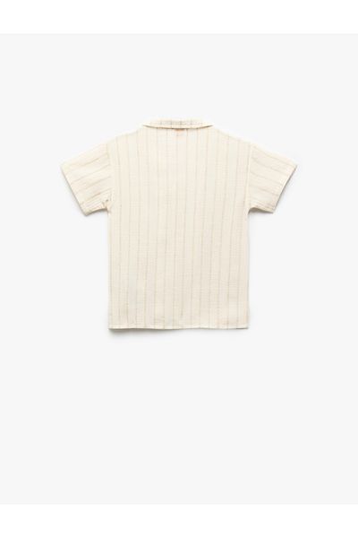 Koton Short Sleeve Pocket Detailed Viscose Blended Cotton Shirt