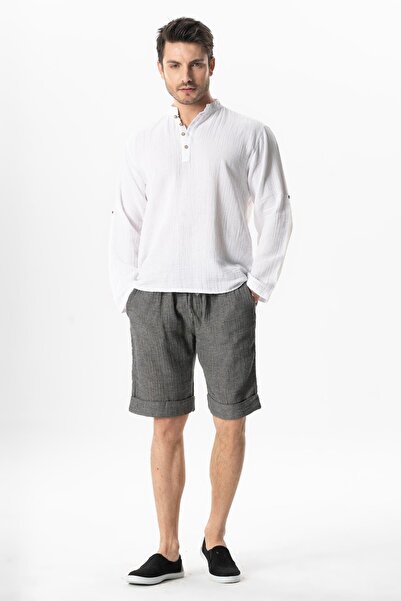 Eliş Şile Bezi Сірі сірі шорти з еластичним поясом для чоловіків