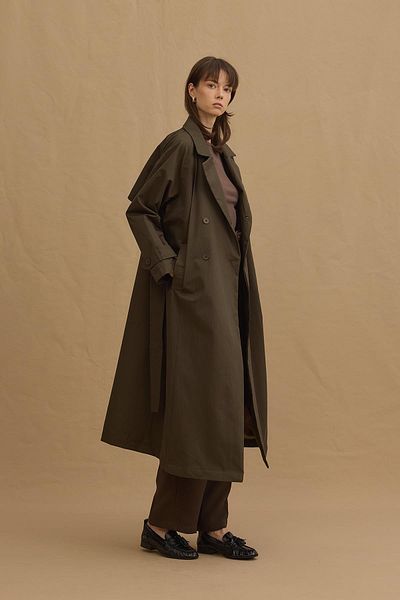 Fahhar Maxi Trench Coat Παπούτσια Χακί