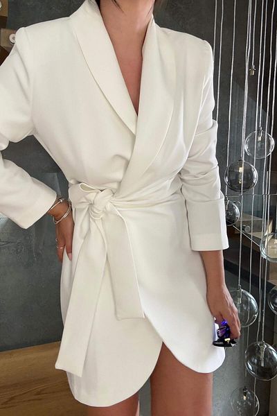ELVAN TOLON White Jacket Dress