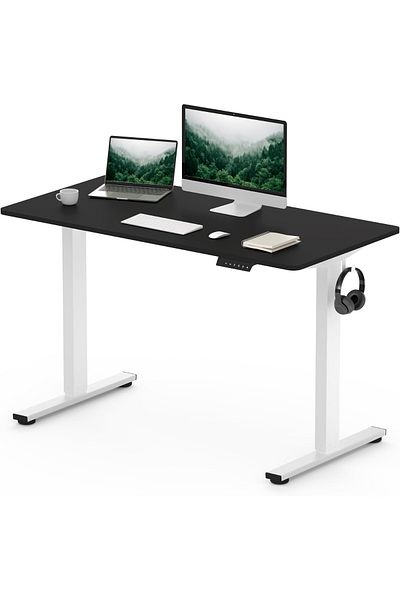 Mahmayi FlexiSpot Ergonomic Electric Standing Desk 120x75 cm Sturdy and Durable Desk - Charcoal Black