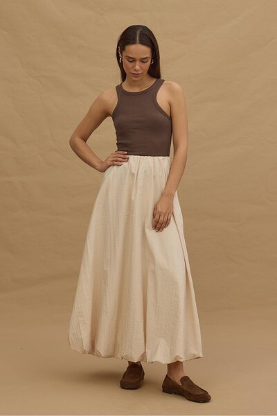 Fahhar Μπεζ φούστα με μπαλόνι