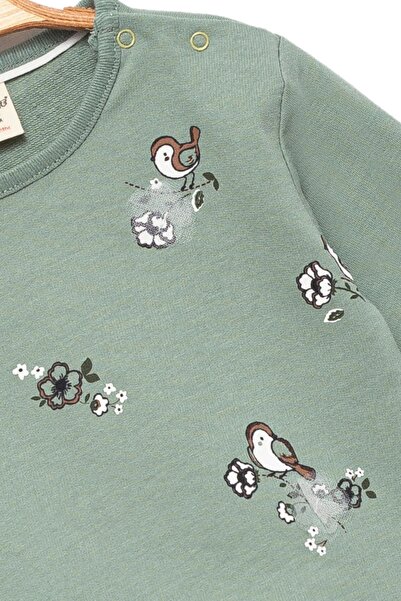 Divonette Baby Girl 100% Cotton Green Sweatshirt - Baby Girl Clothing
