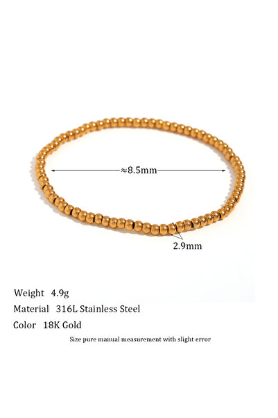 Choice سوار ذهبي 3 مم من إي. بي. بيل مطلي بالذهب والفضة، أساور مرنة من الخرز ...