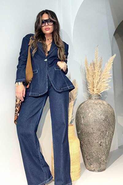 Sohotique By P Сині брюки Palazzo Jean з швами