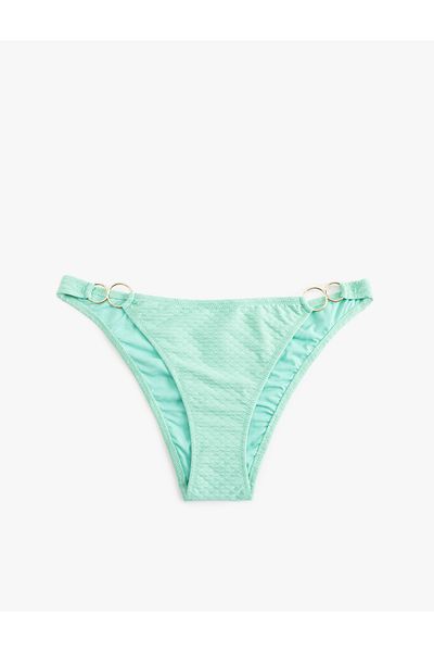 Koton Textured Bikini Bottom with Accessory Detail