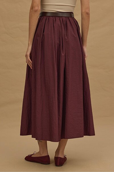 Fahhar Burgundy Skirt - Gathered Design