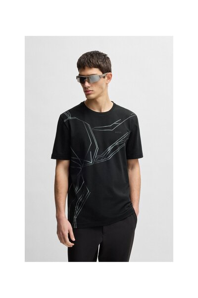 BOSS Degrade baskılı esnek pamuk tişört