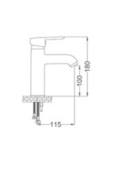 GMS Zirve Black Chrome Sink Faucet Mixer Zrv300K Double Entry