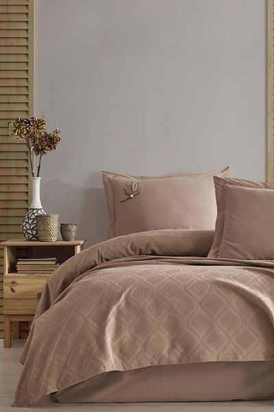 ZEBRA CASA Комплект сандали за двойно легло / Кафяв