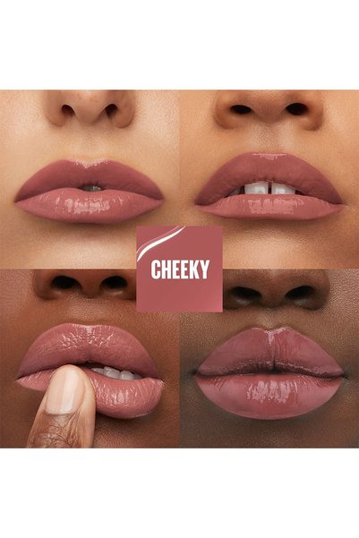 Maybelline New York Super Stay Vinyl Ink - Shiny Lipstick, Long Lasting, Tinted Peach Liquid, Cheeky 35